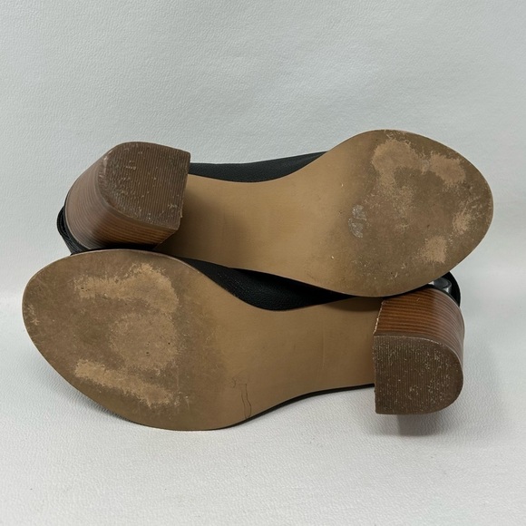 Steve Madden Women 6.5 Nonstp Sandal Booties Black Leather Block Heel Strap - Picture 10 of 13